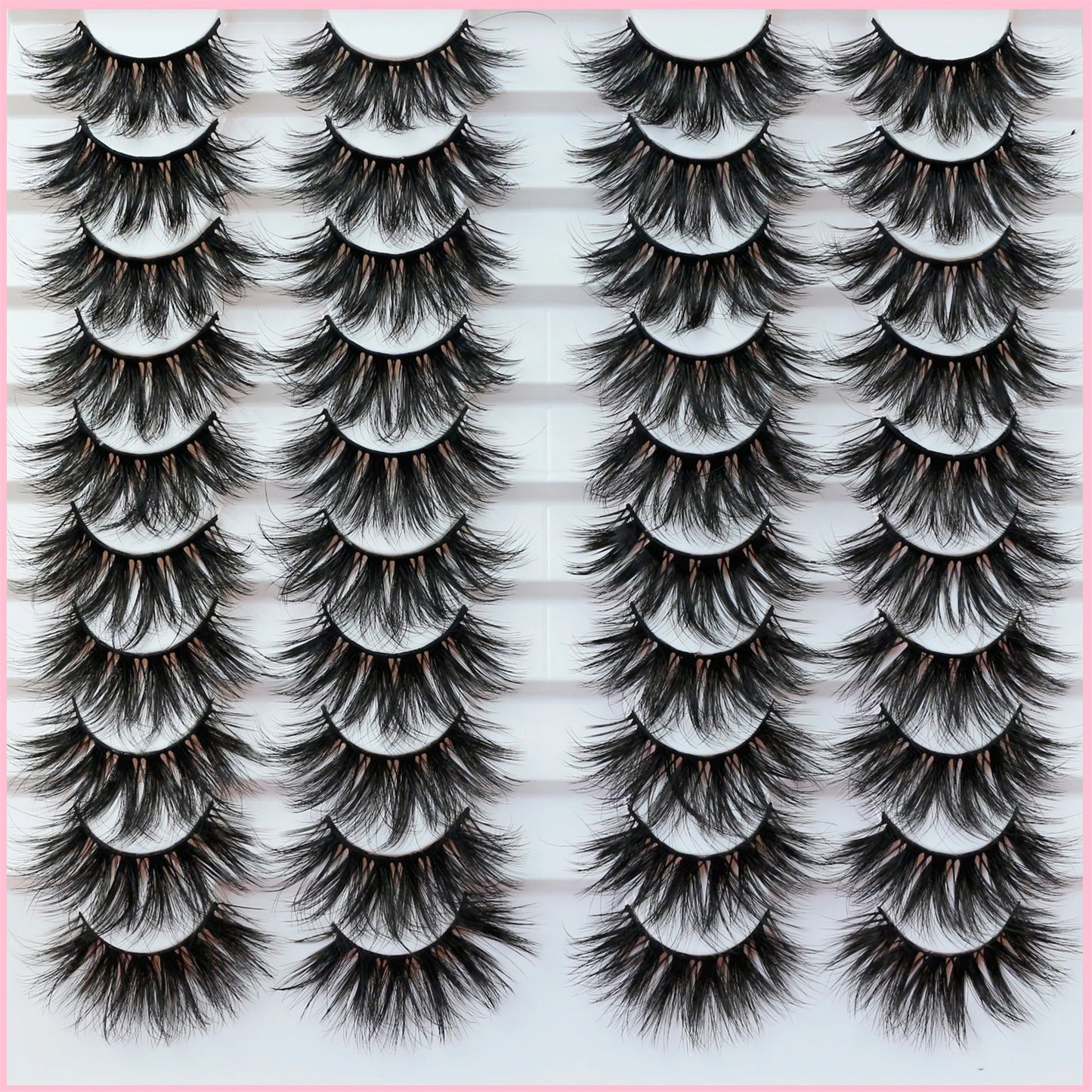 Abestyou 11-18mm 20pairs Natural Fake EyeLashes Book Individual Wispy Thick Faux Mink Cat Eye Lashes Makeup Tools