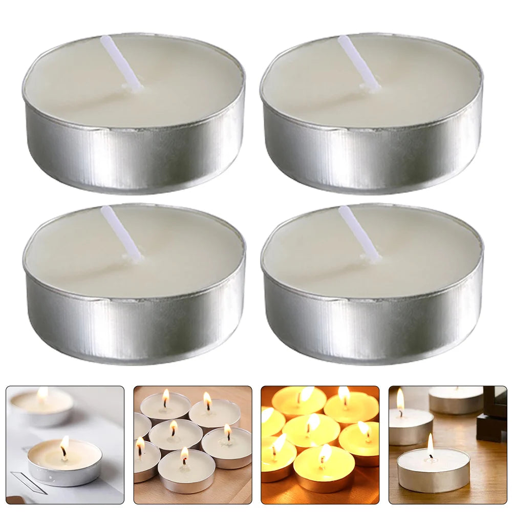 50 Pcs Small Tea Light Round Scented Candles Posing Travel Tealight Candless