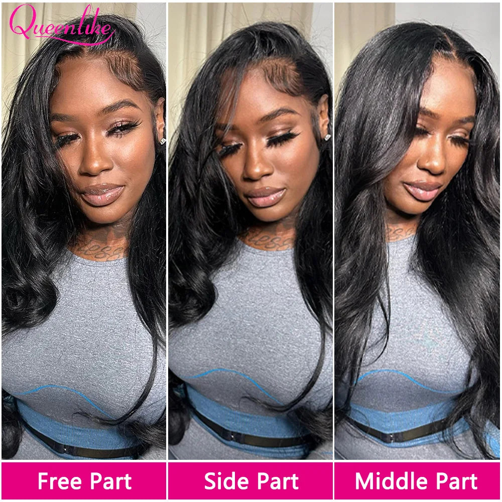 Queenlike 28inch Body Wave Human Hair Wigs for Women 13x4 Lace Frontal Wig Pre Plucked 30 38 inch Long Thick 180% Density Wig