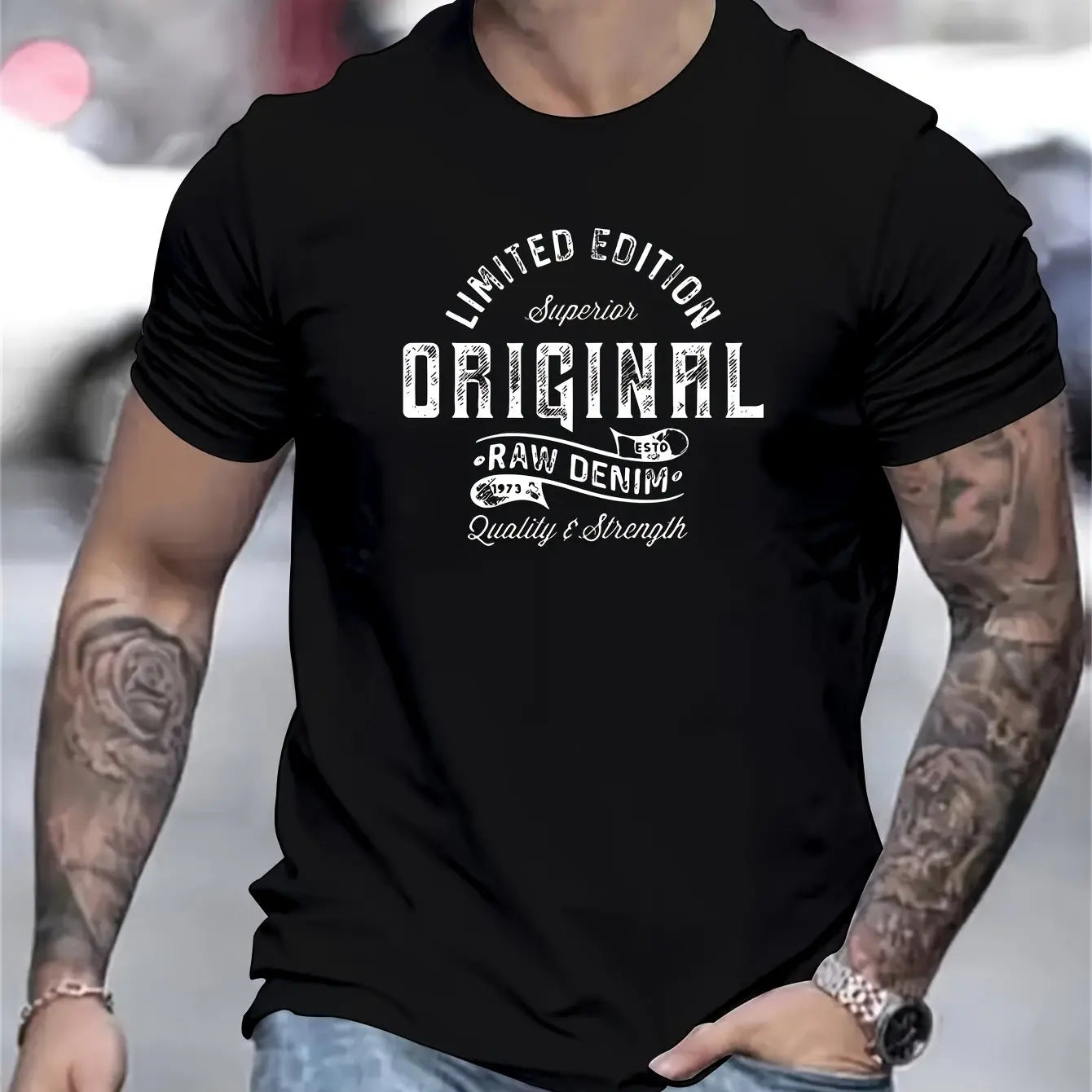 Men's summer 100% pure cotton fashionable casual sports loose edition pattern printed round neck short sleeved T-shirt top